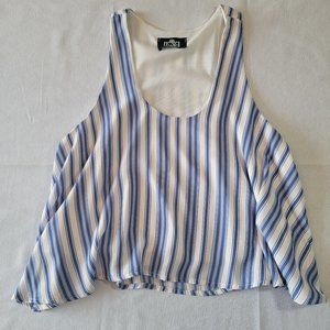Luxe, Boutique Blue and White Stripe Tank, Size L